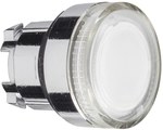 Botão de pressão plano com retorno automático, lâmpada BA9s, metálico transparente Harmony XB4
